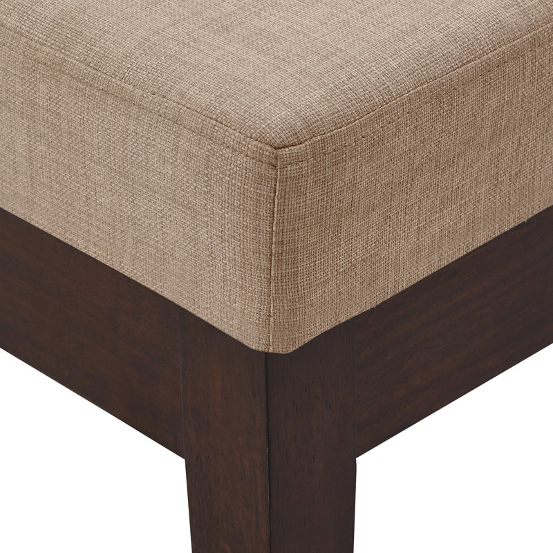 Kangley Upholstered Ottoman, Beige Linen