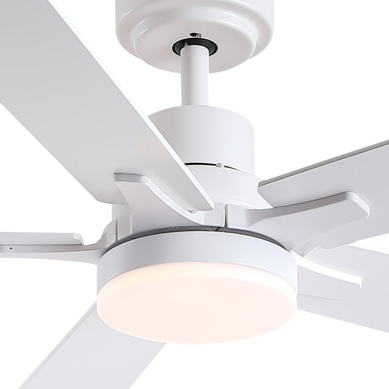 Ventilateur de plafond 52 po avec lumière Lowe, Naturel, Blanc