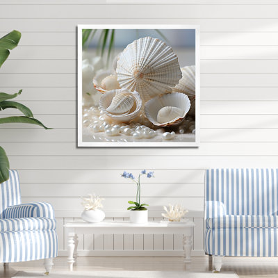 " Minimal White Seashell Photography II "
