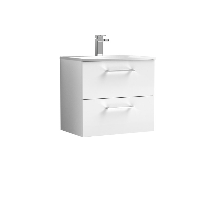 Arno 600mm Single Bathroom Vanity with Vanity Top, Gloss White