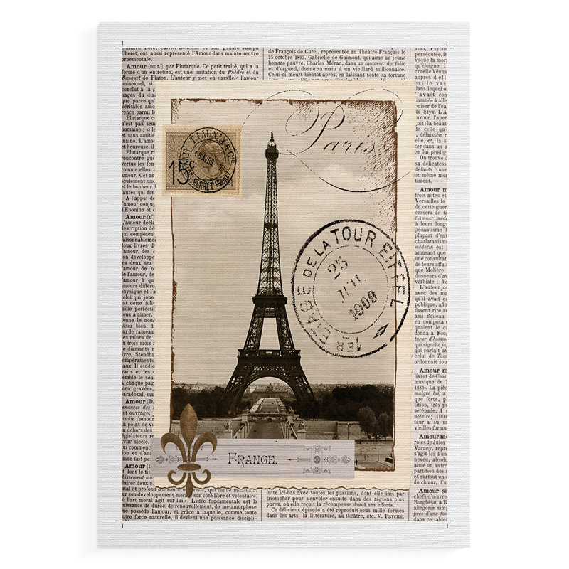 Paris Memories - Impression sur toile seulement - NON-CADRE, H 18 po x l 12 po