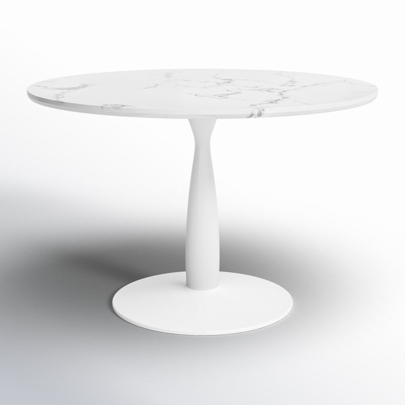 40" Round Petite Dining Table, White