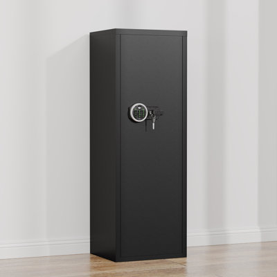 Large Unassembled Gun Safe For Shotguns With Dual Alarm And Mute Mode, Long Gun Cabinet For Guns With Touchscreen Pad, Removable Shelves