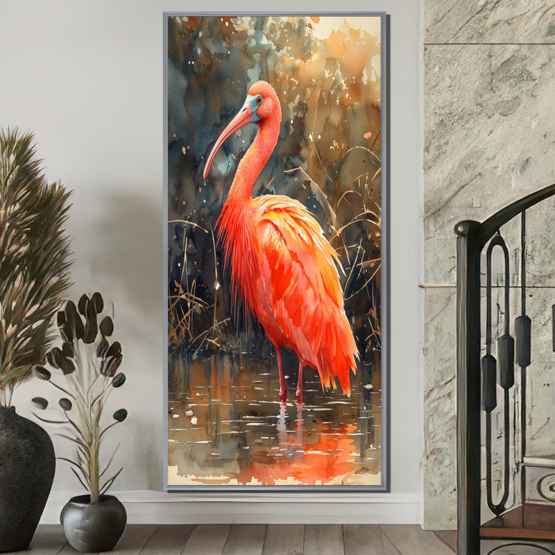 Auline - Animals Wall Art Living Room, H 60 po x l 28 po, Argent argent, Impression encadrée flottante