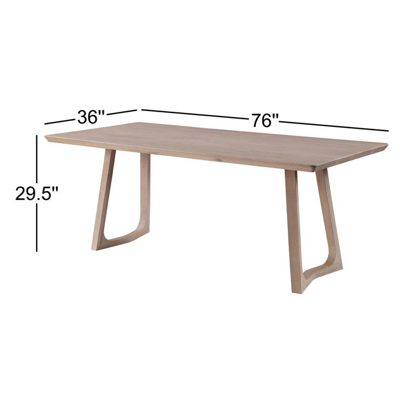 Longfellow Solid Wood Dining Table, White Wash