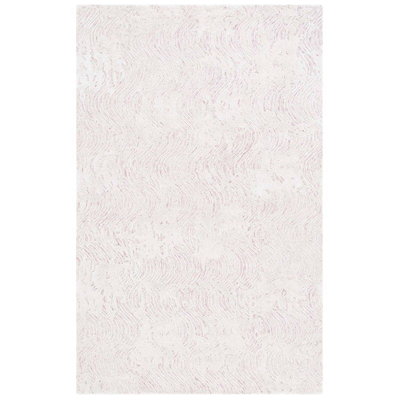 Tapis ivoire en laine et en coton touffeté à la main Glamour, Rectangle 3 pi x 5 pi