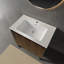 Ensemble de meuble-lavabo simple autoportant avec lavabo en résine à surface solide intégré, portes d'armoire cannelées et pieds en métal-469353316-469353319