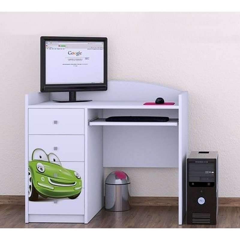 Ondine Car 100cm W Computer Desk, White