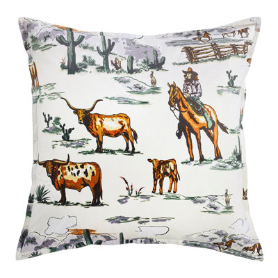 Ranch Life Duffle Bag Animal Print Western Cotton Euro Sham 27x27 inch