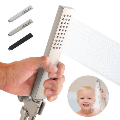 High Pressure Shower Head Handheld Shower Head Brushed Nickel Shower Wand,Modern Design Showerhead Sprayer 2" Face