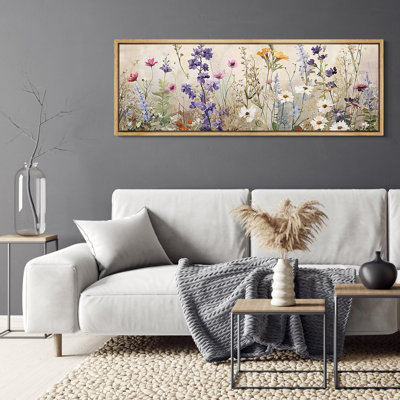 «Vibrant Wildflower Vintage Botanical Elegance Pastel Wildflower», reproduction sur toile
