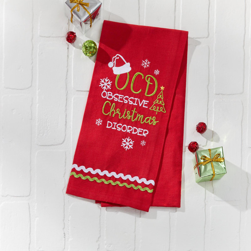  Ensemble de 2 débarbouillettes rouges Ocd,  Ocd Festive - rouge