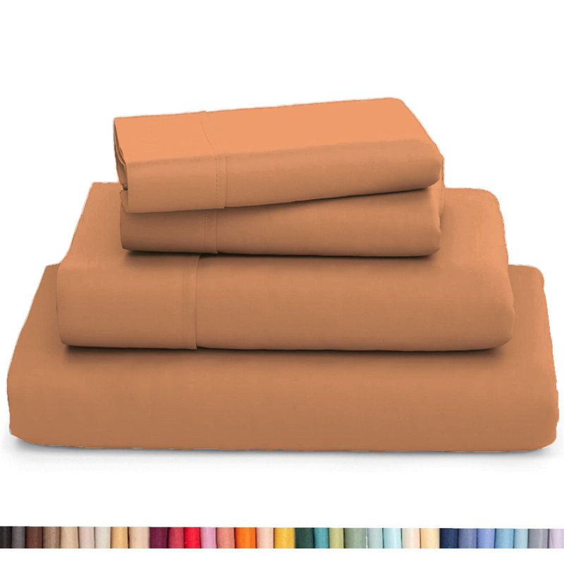 Ultra Soft Bamboo Sheet Set - 4 Pc Set - Wrinkle Resistant - Cooling Sheets with Deep Pockets, Sandstone