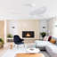 96CM Modern White Ceiling Fan with Remote Control