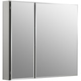 CLC Aluminum Two-Door Medicine Cabinet With Mirrored Doors, Beveled Edges