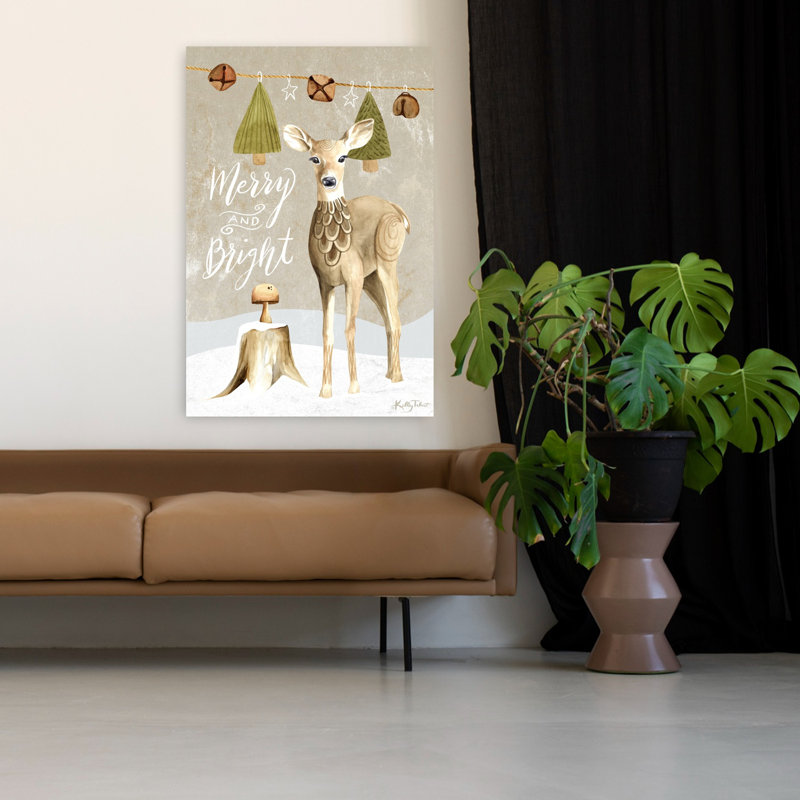 Cerf de Noël Woodland, art contemporain de la nature, H 48 po x l 32 po