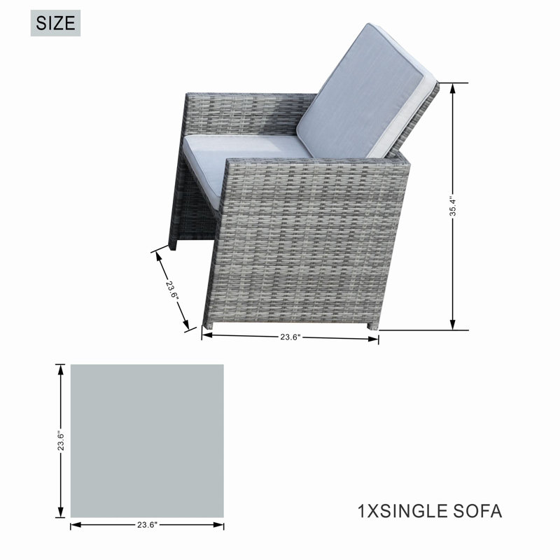 Chaise de patio rembourrée avec repose-pieds, Gris