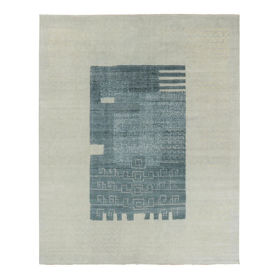 Hand Knotted Silk Geometric Area Rug