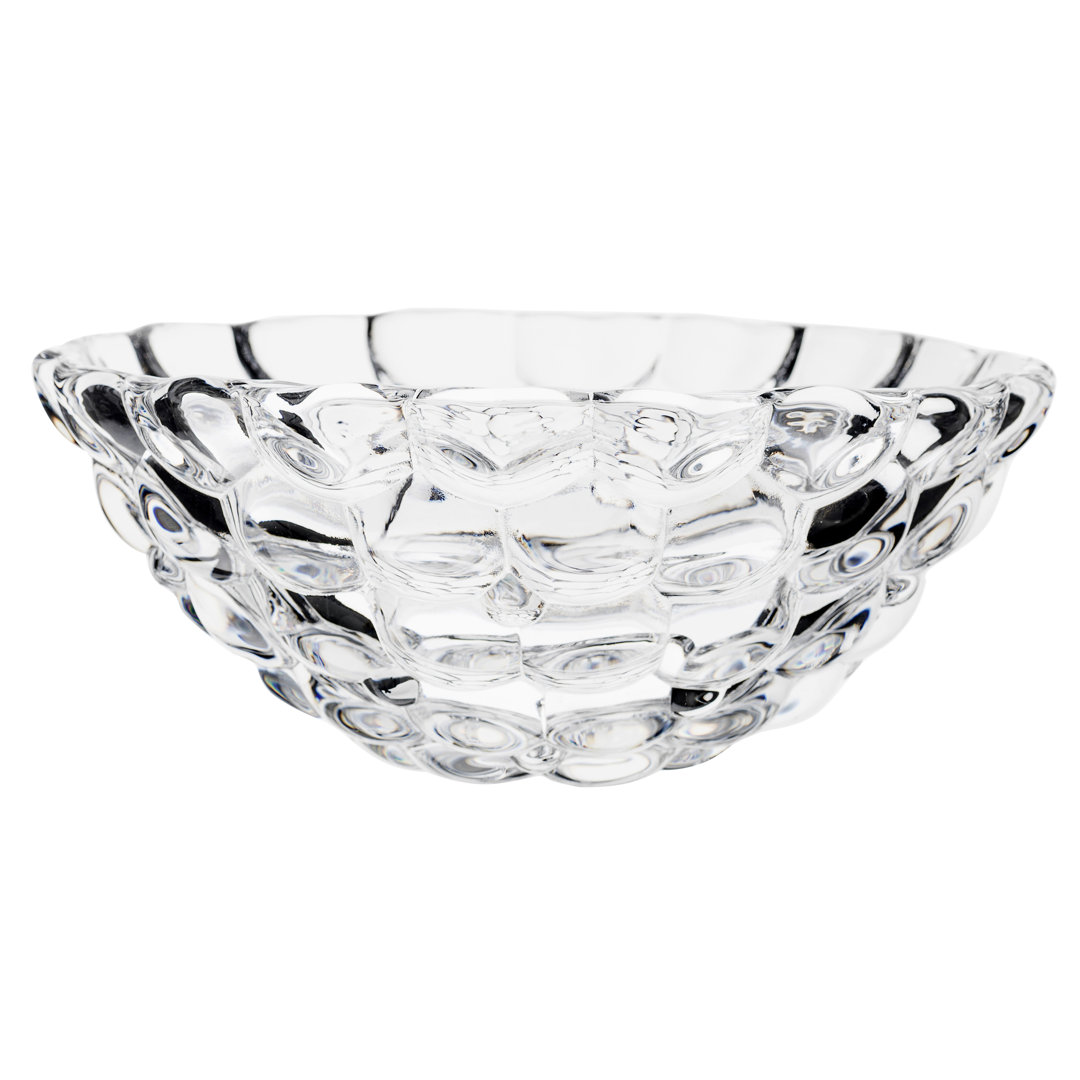Raspberry Crystal Glam Decorative Bowl in Clear Orrefors 