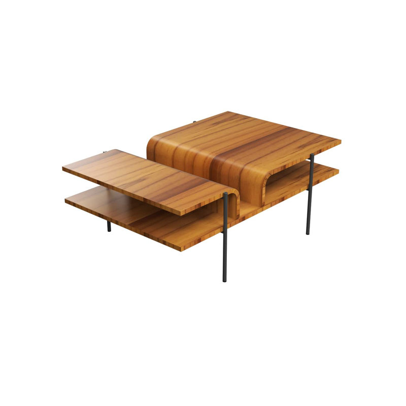 Cascade Coffee Table, Teak, 15.75" H x 43.31" L x 28.94" W