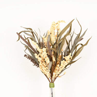 22" Artificial Farmhouse Fall Sprays Floral Arrangement For Vase Filler, Branch Blossoms Cluster Foliage Berry Long Stem Faux Flower For Dining Table Centerpieces, Home Thanksgiving Party Decor