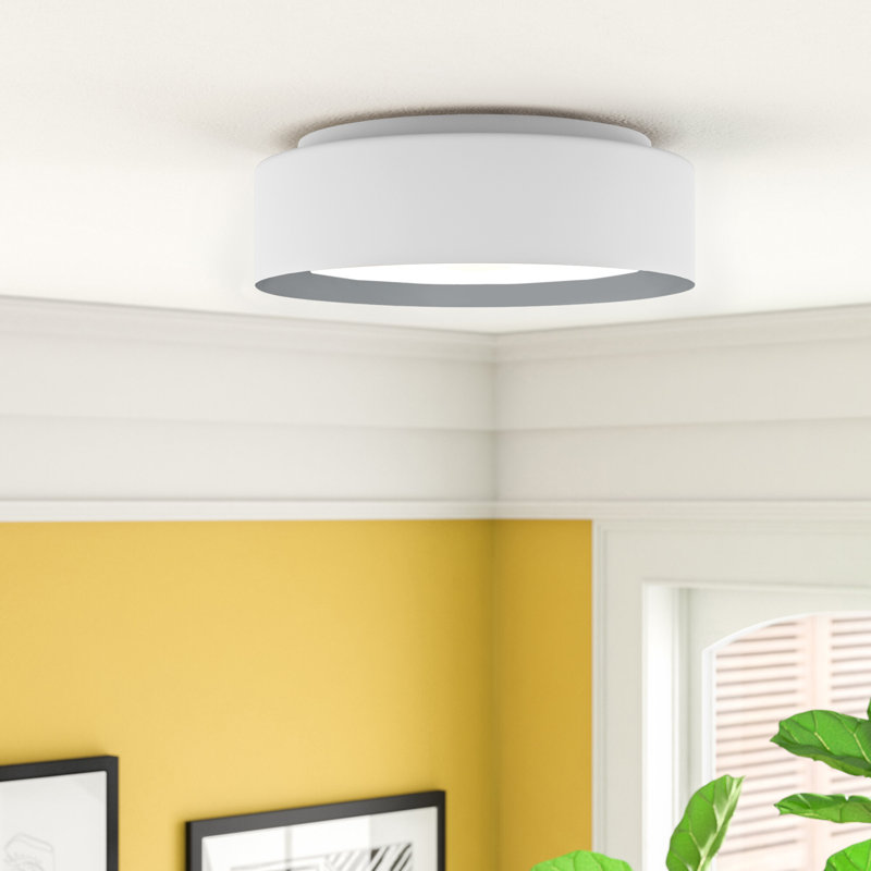 Redas 3-Light Dimmable Flush Mount, White/Gray