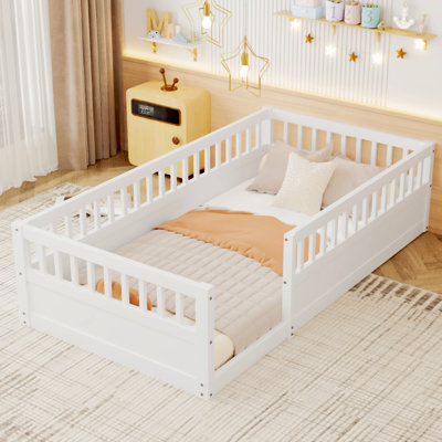 Floor Bed Frame With Fence