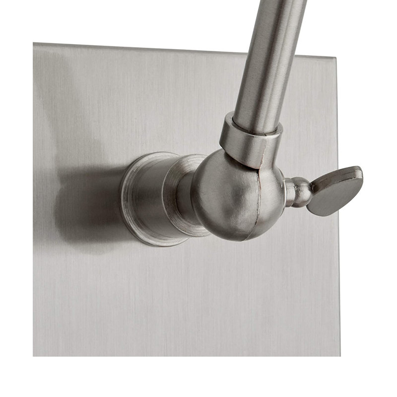 Steel Swing Arm Sconce, Brushed Steel
