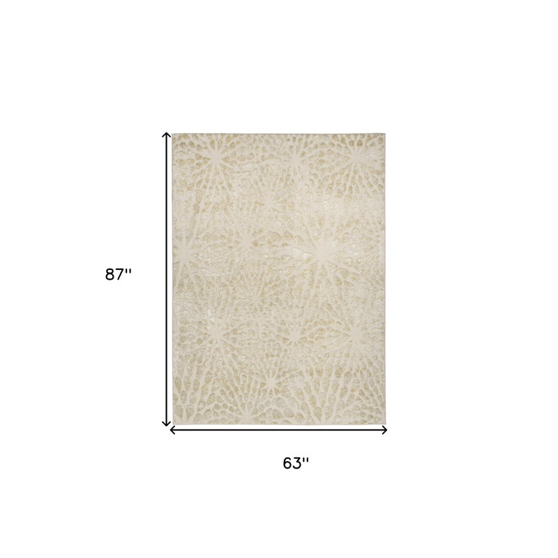 Tapis abstrait ivoire 5 pi x 7 pi
