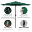 Parasol de marché extérieur 9 pi avec bouton inclinable, manivelle et 8 nervures robustes pour le jardin-111023790