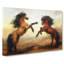 Two Wild Stallion Horses in Abstract - Wrapped Canvas-55302359