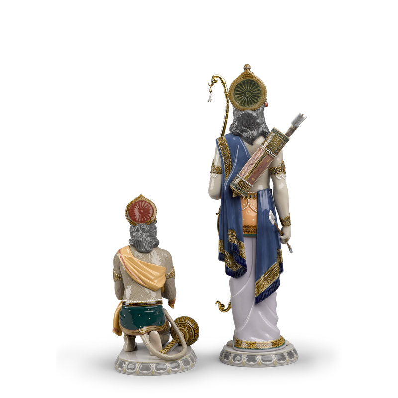 2 Piece Lakshman and Hanuman Figurine Set