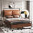 Upholstered Metal Canopy Bed-856990018-862300150