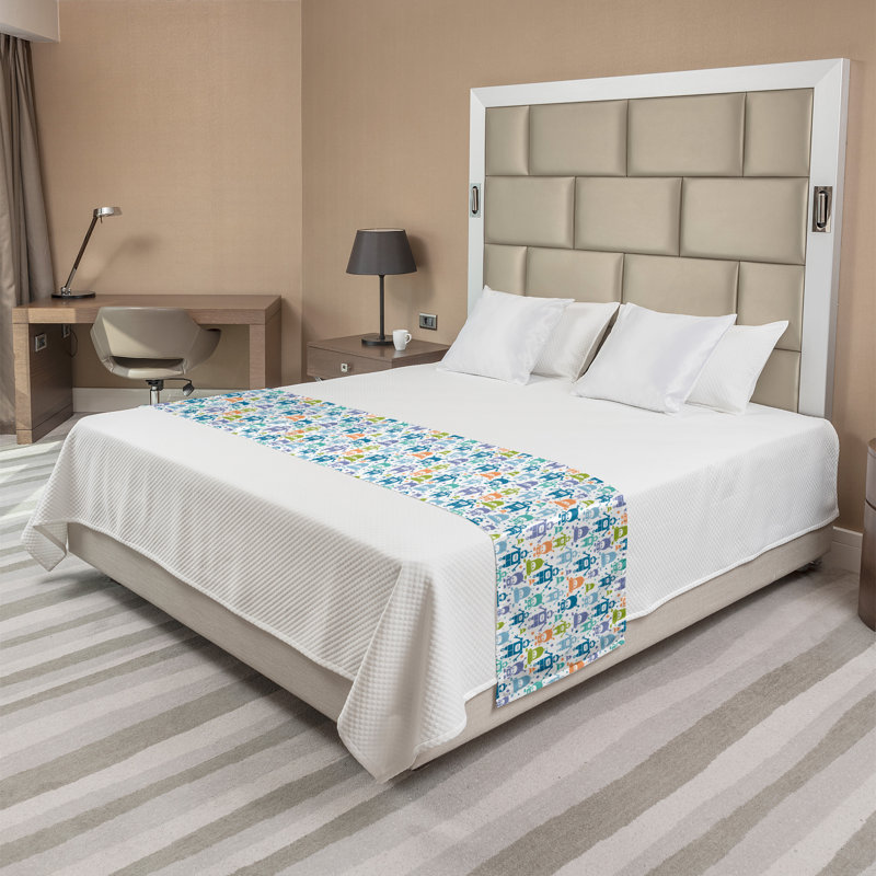 Multicolore Ambesonne Robot Bed Runner, Très grand lit