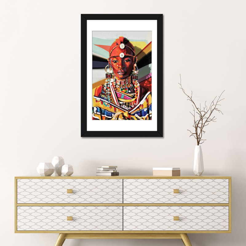 «Kenya», impression sur toile, Papier d'art encadré noir, Blanc, H 24 po x l 16 po x P 1 po