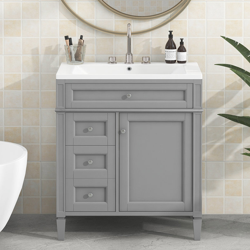 Ensemble de meuble-lavabo simple 30,01 po avec plateau en bois manufacturé Sontich