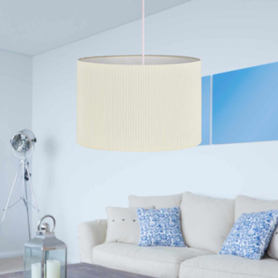 Cotton Round Pendant Shade ( Uno ) in White