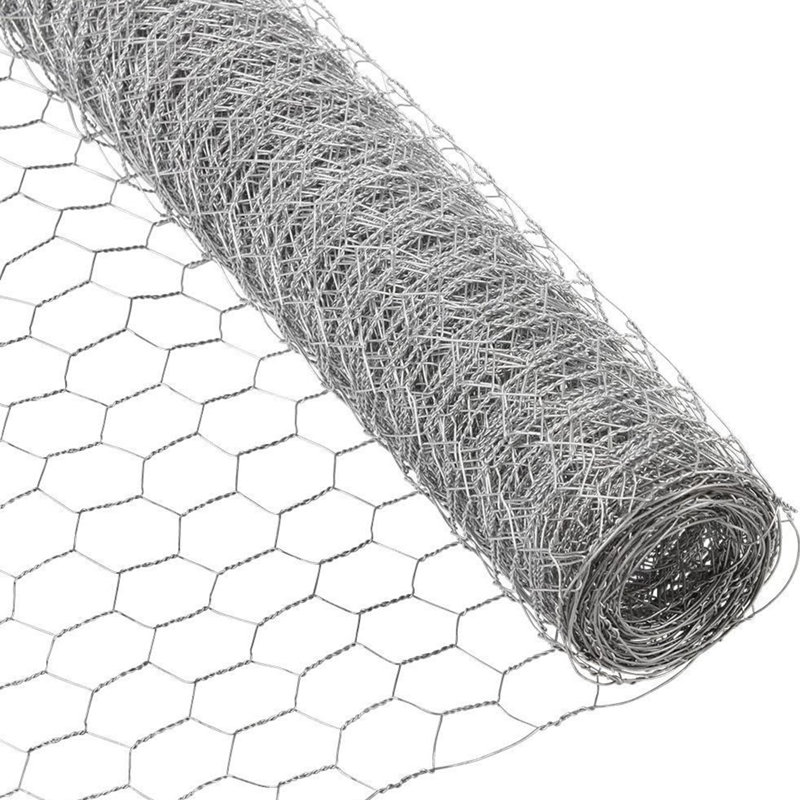 Filet hexagonal de volaille de calibre 20 H 4 pi x l 150 pi avec filet de 2 pouces, Métallique, 4 pi x 150 pi