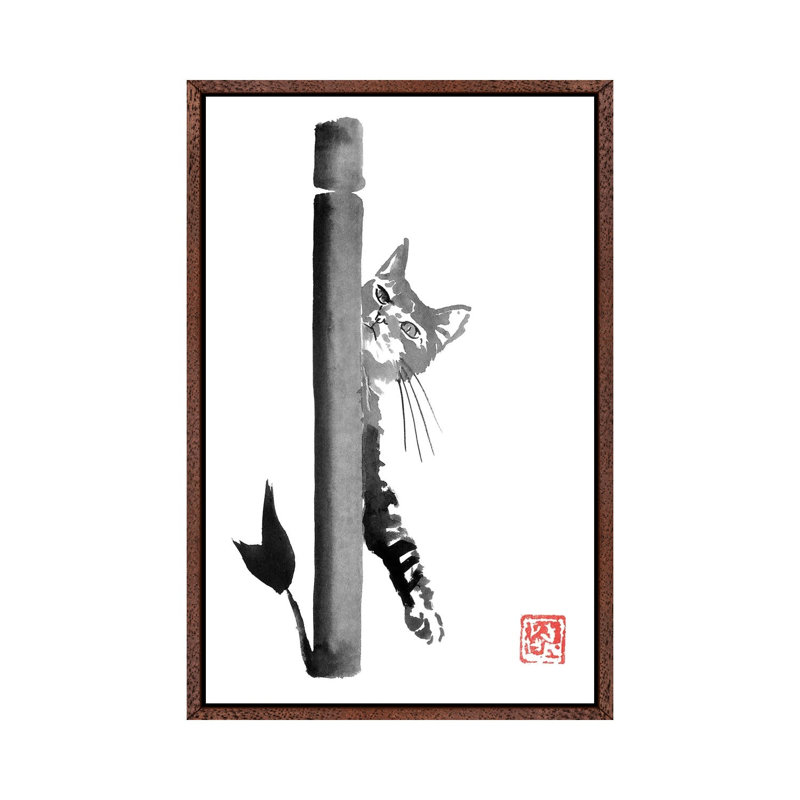 Clide by Péchane - Painting on Canvas, 101.6 cm H x 66.04 cm W, Classic Brown Wood Framed