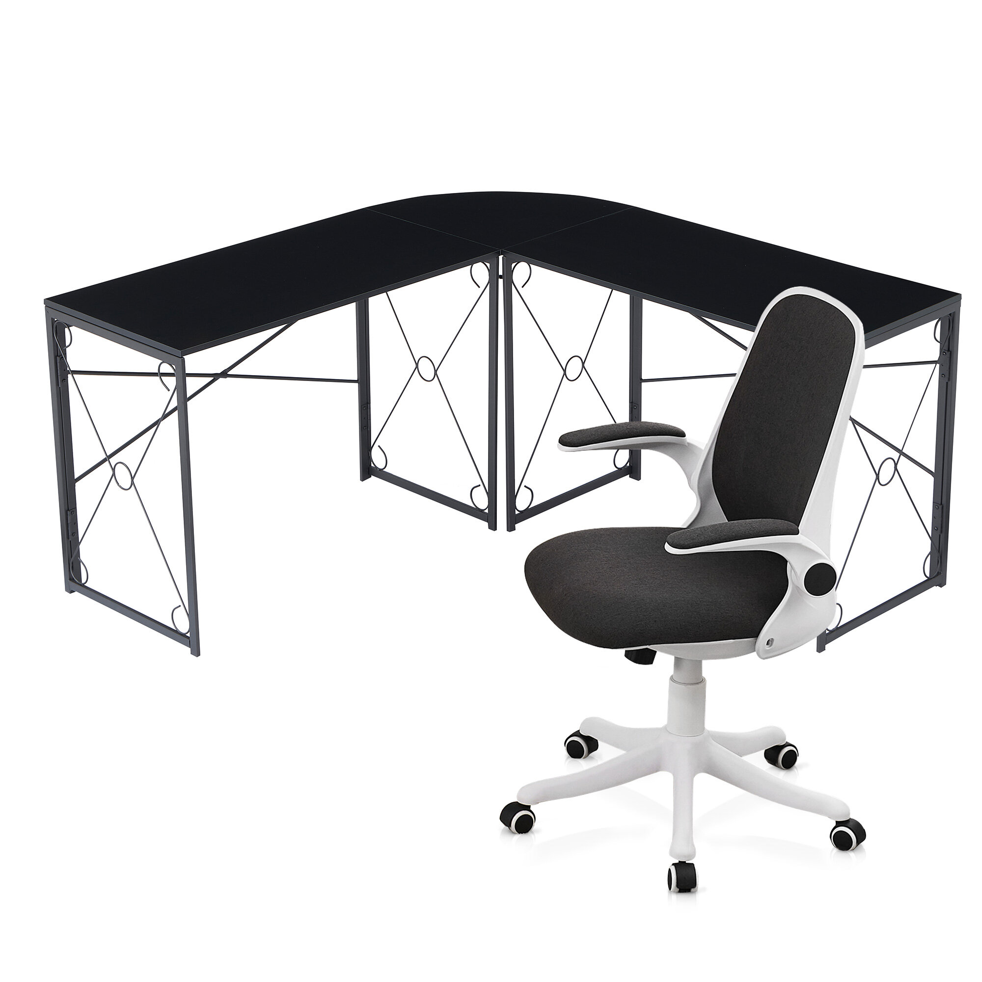 Inbox Zero Kamai 54 L Shaped Computer Desk for Home Office Gaming