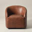 Fauteuil pivotant 100% cuir véritable-630107206