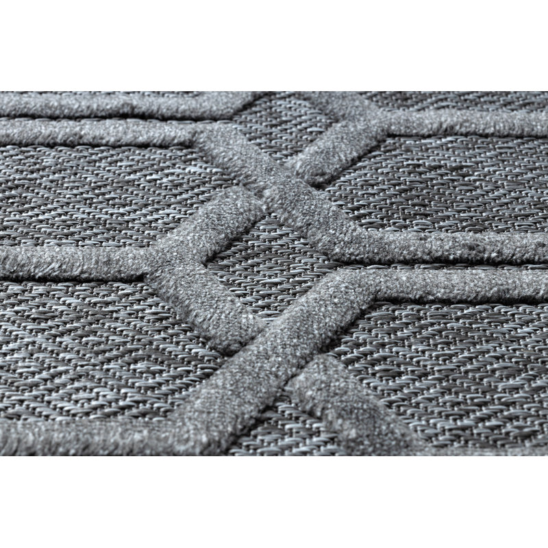 Nicanor Geometric Area Rug, Grey/Brown/Blue, Rectangle 200 x 290cm