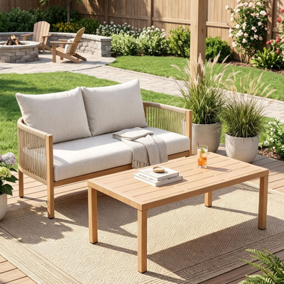 Outdoor Loveseat With Coffee Table