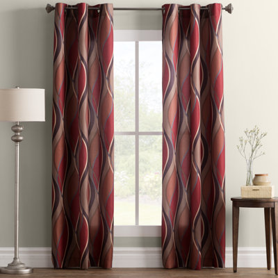 Ogee Print Semi-Sheer Grommet Curtain Panel