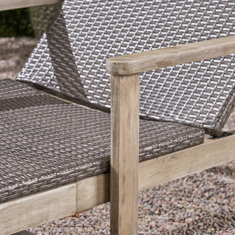 Rafraîchissez votre patio avec une chaise longue en bois et - réglable, métal gris et cadre réglable