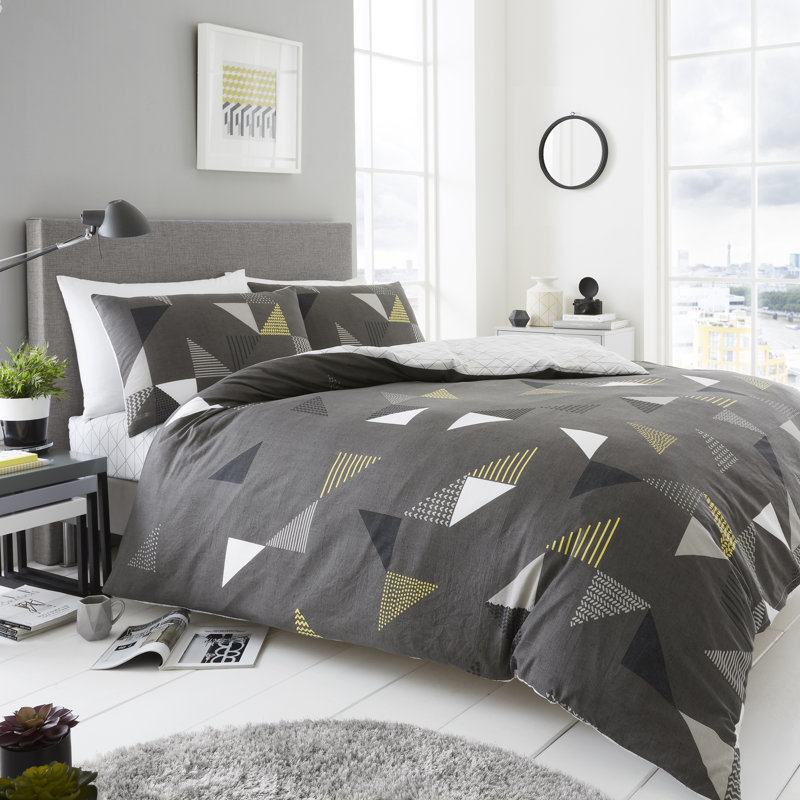  144 TC Duvet Cover Set, Double, Grey