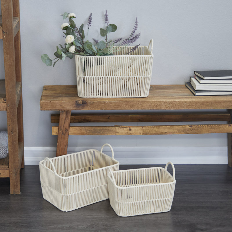 Handmade Basket - Set of 3, 11" H x 16.15" W x 11.75" D