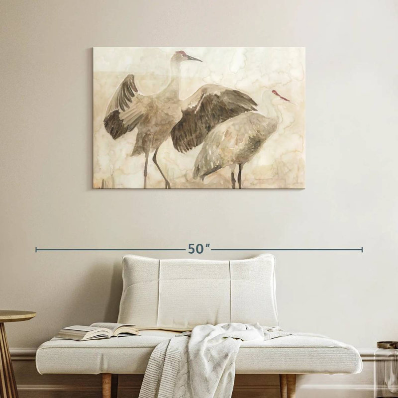 Brampt Two Sandhill Cranes, 26" H x 39" W