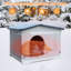 Maison pour chat intérieure / extérieure en PEHD résistante aux intempéries avec doublure isolée et porte de secours