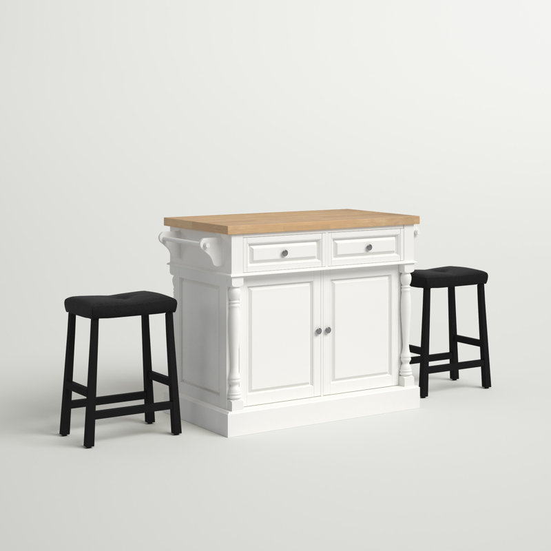 Ensemble d'îlot de cuisine 47,75 po Diamondback, Blanc